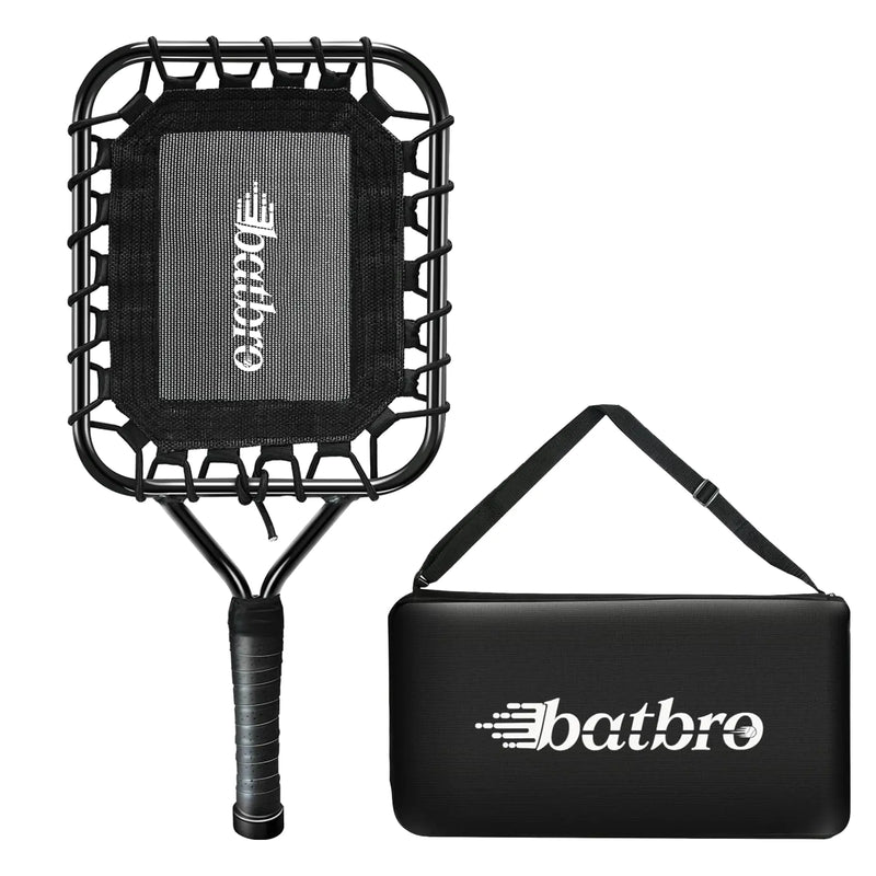 Batbro Baseball Fly Ball Racket Fungo Racket with Sturdy Construction & Non-Slip Grip Pop Fly Racket Baseball & Softball Accessories for Coaches and Parents (Black)