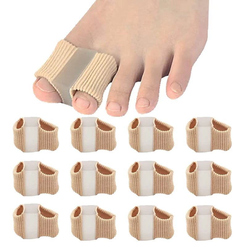 Whycalon 12 Packs Gel Toe Separators for Overlapping Toes Toe Spacers for Bunions Bunion Corrector for Women and Men 2 Loops Bunion Corrector for First Two Toes