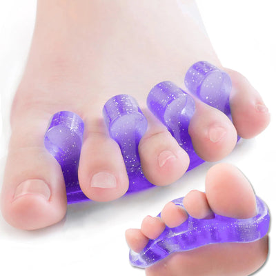 DR. JK- ToePal Gel Toe Separator 2 Pairs Violet Toe Spacers Toe Straightener Hammer Toe Straightener Toe Spreader Toe Stretcher Toe Corrector for Women and Men Bunion Corrector